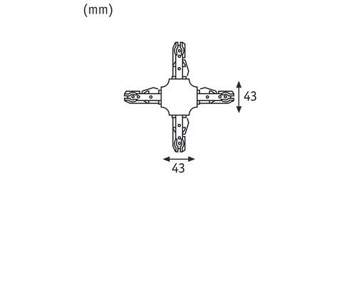 Technische Zeichnung eines Verbindungsstücks mit Maßangaben