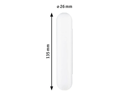 Abbildung eines Magnetkontakts mit den Maßen 135 mm Länge und 26 mm Durchmesser
