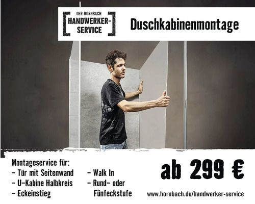 Duschkabinenmontage durch den Hornbach Handwerkerservice ab 299 Euro