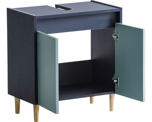 Waschtischunterschrank mit zwei Türen und Holzfüßen