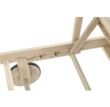 Sonnenliege GARDEN PLACE Maja 196 x 60 x 33,5 cm beige aus robustem Akazienholz, Rückenlehne verstellbar, Klappfunktion für platzsparende Lagerung, mit Rollen, inkl. ausziehbarer Beistelltisch