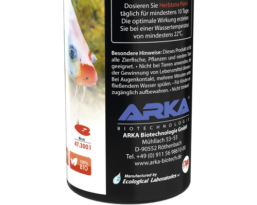 Arka Biotechnologie Teichpflegeprodukt für bis zu 47300 Liter Teiche