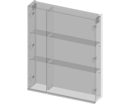 Badezimmerschrank mit Glastüren und Regalen