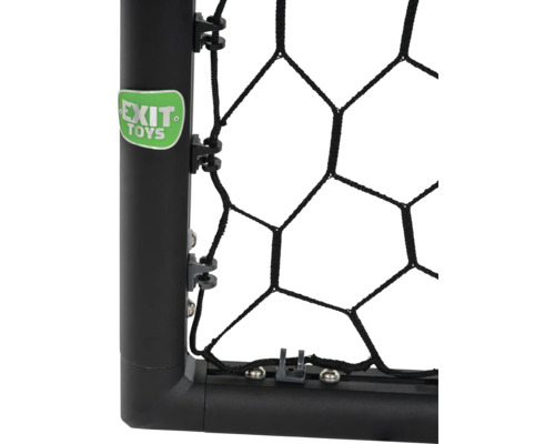 Detailansicht Fussballtor mit Netz und EXIT Toys Logo
