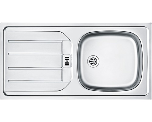 Spüle aus Edelstahl mit Abtropffläche