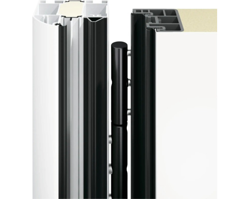 Detailansicht eines Fensterrahmens mit Beschlägen