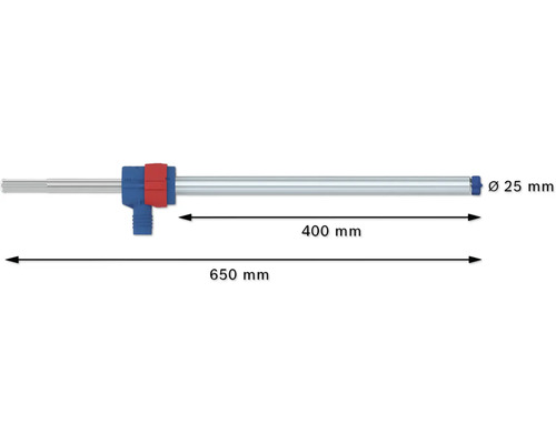 Rohrbelüfter mit den Massen 650 mm Gesamtlänge, 400 mm Rohrlänge und 25 mm Durchmesser