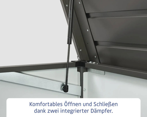 Detailansicht einer geöffneten Gerätebox mit Dämpfern