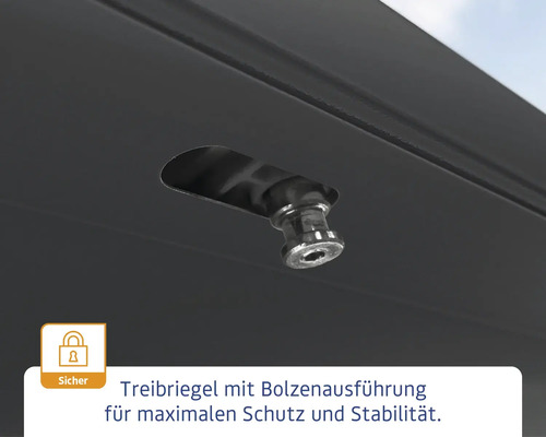 Detailansicht eines Treibriegels mit Bolzenausführung für maximalen Schutz und Stabilität