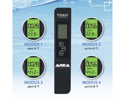 ARKA Aquatics TDS und EC Messgerät zur Messung der Wasserqualität
