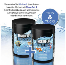 Microbe Lift Sili-Out 2 und Phos-Out 4 für Meerwasser- und Süßwasseraquarien