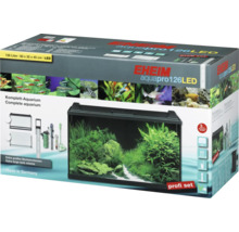 Aquarium Set EHEIM aquaproLED 126 mit LED-Beleuchtung, Filter, Heizer, Thermometer, Fangnetz ohne Unterschrank schwarz ca. 126 L 80 x 45 x 35 cm