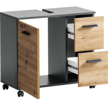Waschbeckenunterschrank Möbelpartner Palermo BxHxT 65.1x60x32 cm artisan eiche/anthrazit