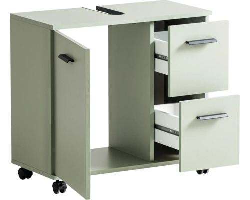 Nähmaschinenschrank mit Schubladen und Tür auf Rollen