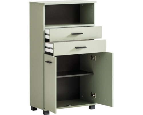 Schrank mit zwei Schubladen und offenem Fach