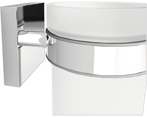 Wand-Zahnputzbecherhalter aus Metall und Glas