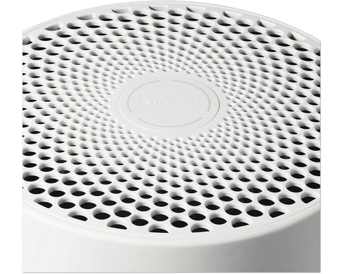 Oberseite eines Luftreinigers mit Löchern und Blueair Logo