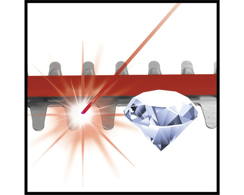 Illustration einer Heckenschere mit Diamantschliff