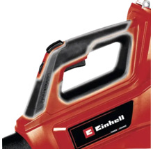 Detailansicht eines Laubbläsers mit Einhell Logo und bürstenloser Technologie