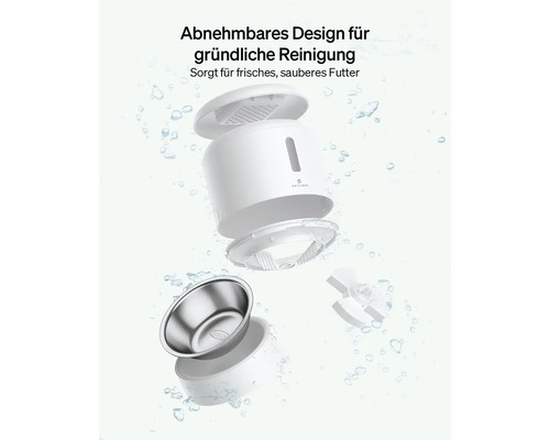 Demontierter Petlibro Futterautomat zur Reinigung