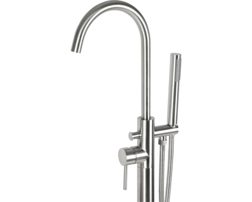 Freistehende Badewannenarmatur aus Metall mit Handbrause