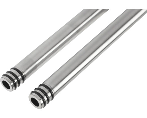 Zwei Metallrohre mit gerillten Enden