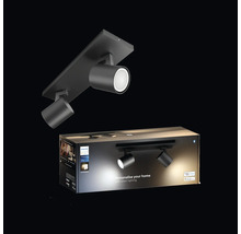 Philips Hue White Ambiance LED-Strahler mit zwei Leuchten und Produktverpackung