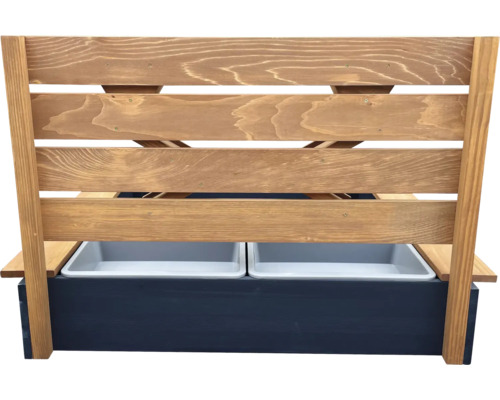Hochbeet aus Holz mit zwei Pflanzkästen
