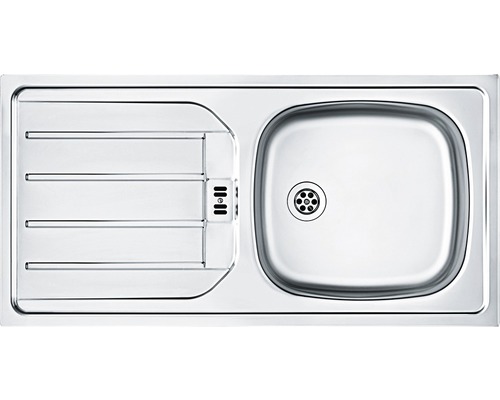 Spüle aus Edelstahl mit Abtropffläche