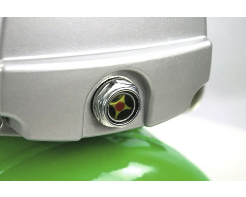 Detailansicht eines Ölschauglases an einem Kompressor