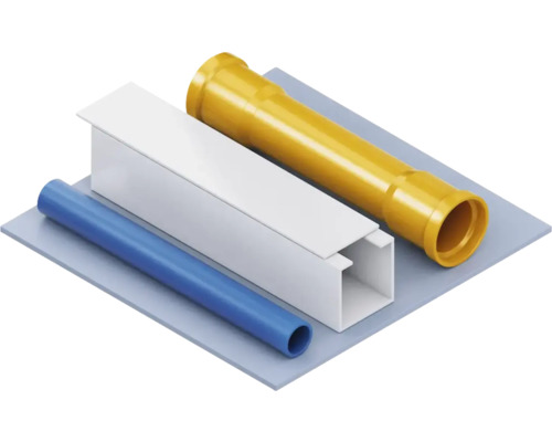 Abbildung verschiedener Installationsmaterialien: Rohr, Kanal und Kabelschutzrohr