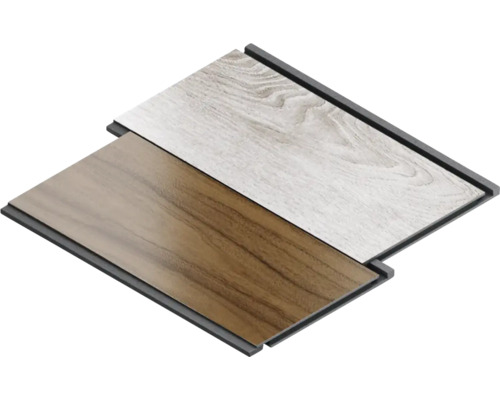Zwei Vinylbodenplatten mit Klickverbindung