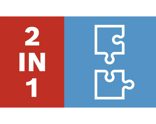 2 in 1 Symbol für Kombinationsprodukte