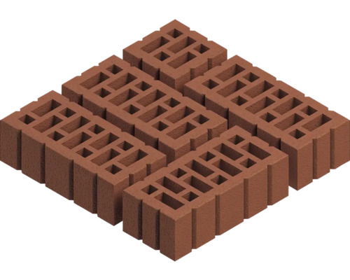 Mehrere Ziegelsteine mit Löchern