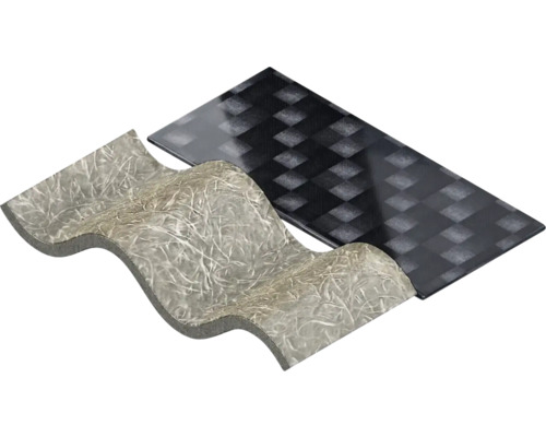 Wellplatte und Dachplatte im Querschnitt