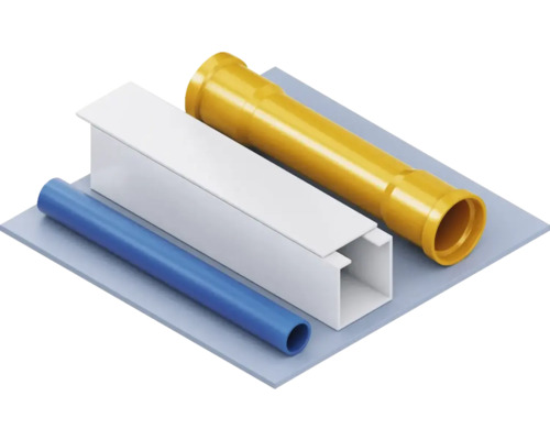 Kunststoffrohre und Kabelkanäle auf einer Oberfläche