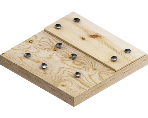 Holzbrett mit Nietnägeln