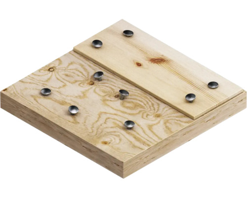 Holzplatten verbunden mit Metallnägeln