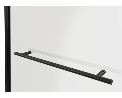 Detailansicht eines Duschgriffs an einer Duschkabine