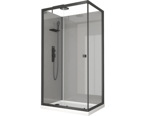 Duschkabine mit Kopfbrause, Handbrause und Thermostat