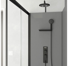 Dusche mit Kopfbrause, Handbrause und Thermostat