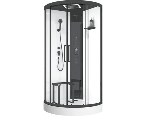Komplette Duschkabine mit Handbrause, Kopfbrause, Duschpaneel und Sitzgelegenheit