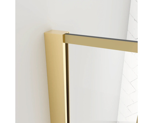 Detailansicht eines Duschrahmens mit Metallelementen