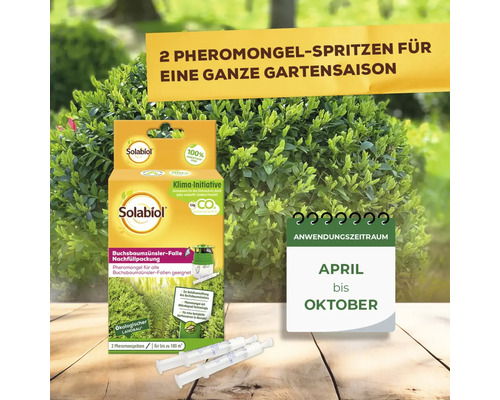 Solabiol Buchsbaumzünslerfalle Nachfüllpackung mit zwei Pheromonspritzen für die ganze Gartensaison