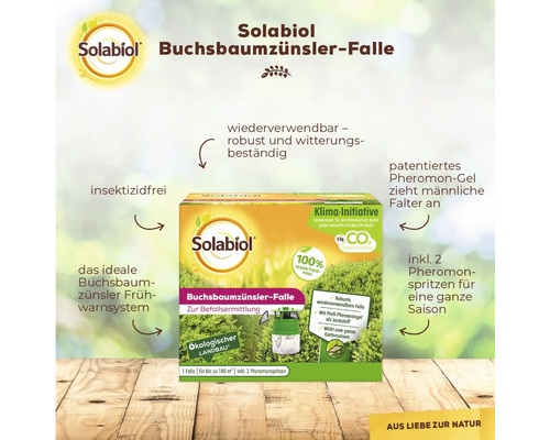 Solabiol Buchsbaumzünsler-Falle, wiederverwendbar und insektizidfrei, zur Befallsermittlung