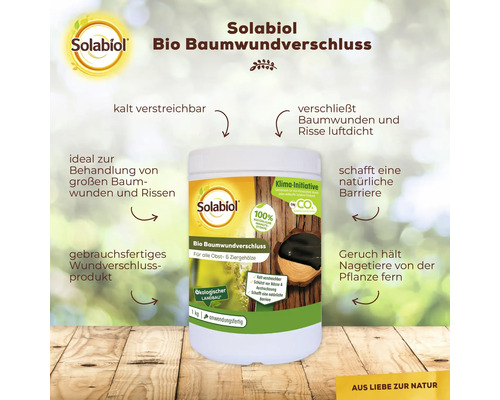 Solabiol Bio Baumwundverschluss zum luftdichten Verschließen von Baumwunden und Rissen, gebrauchsfertig