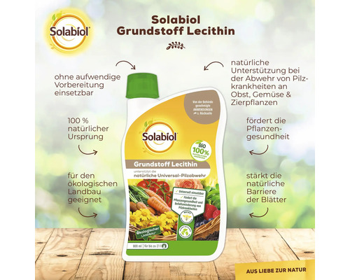 Solabiol Grundstoff Lecithin Flasche zur natürlichen Pilzabwehr für Obst, Gemüse und Zierpflanzen