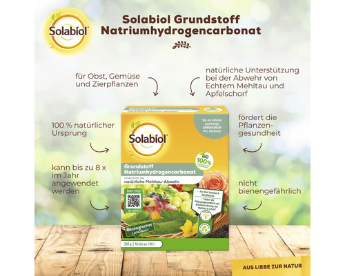 Solabiol Natriumhydrogencarbonat zur Unterstützung der Abwehr von echtem Mehltau und Apfelschorf