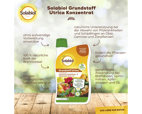 Solabiol Grundstoff Utrica Konzentrat zur Unterstützung von Pflanzen gegen Pilzkrankheiten und Schädlinge