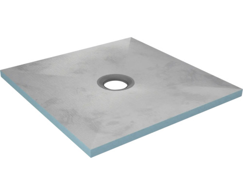 Befliesbares Duschelement Aurlane Showerplate 90 x 90 x 4 cm grau matt FAC037 Quadratische Duschwanne mit Ablauf
